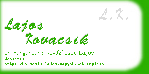 lajos kovacsik business card